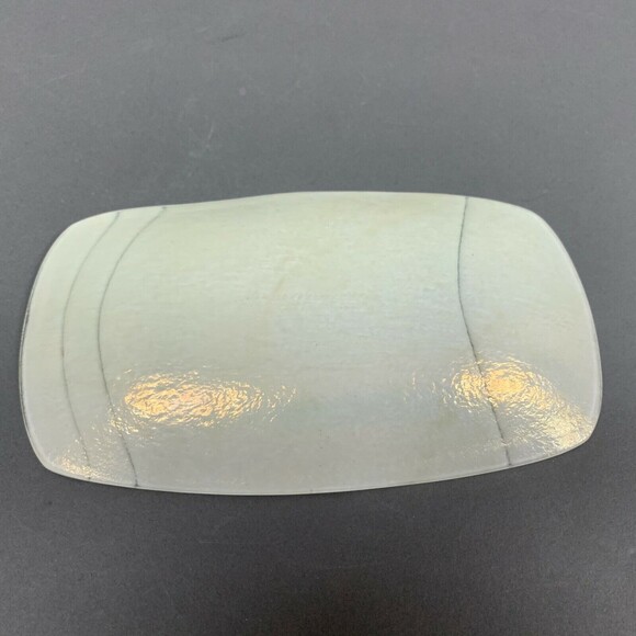 Lynn Latimer Tray Trinket Dish Fused Art Glass Bird Yellow White Brown Signed - Picture 11 of 11